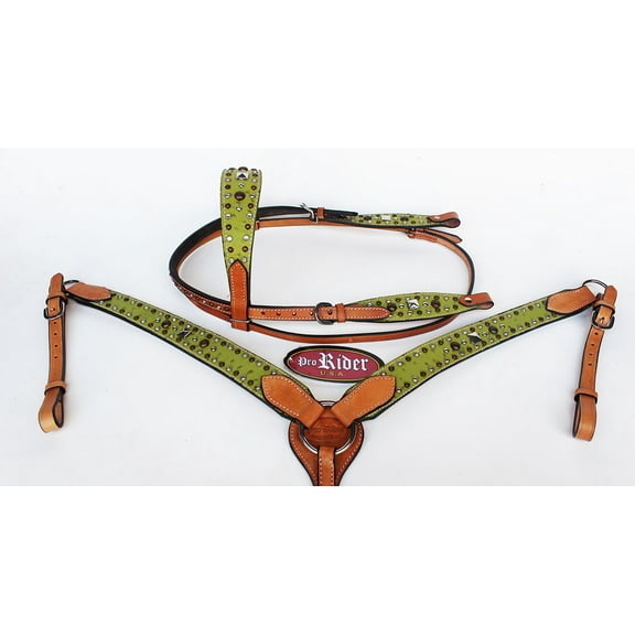 Horse Show Tack Horse Bridle Western Leather Headstall Breast Collar 8247B