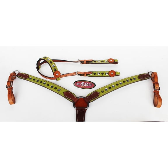 Horse Show Tack Horse Bridle Western Leather Headstall  Breast Collar 8264A