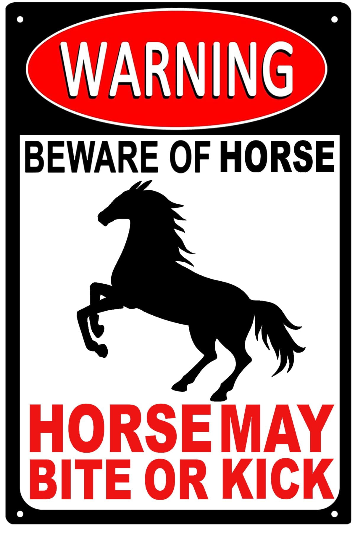 Horse Sign Beware Of Horse Signs Warning Sign Fence Gate Outdoor ...