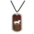 thumbnail image 1 of Horse Silhouette Cowboy Western Military Dog Tag Pendant Necklace with Cord, 1 of 4