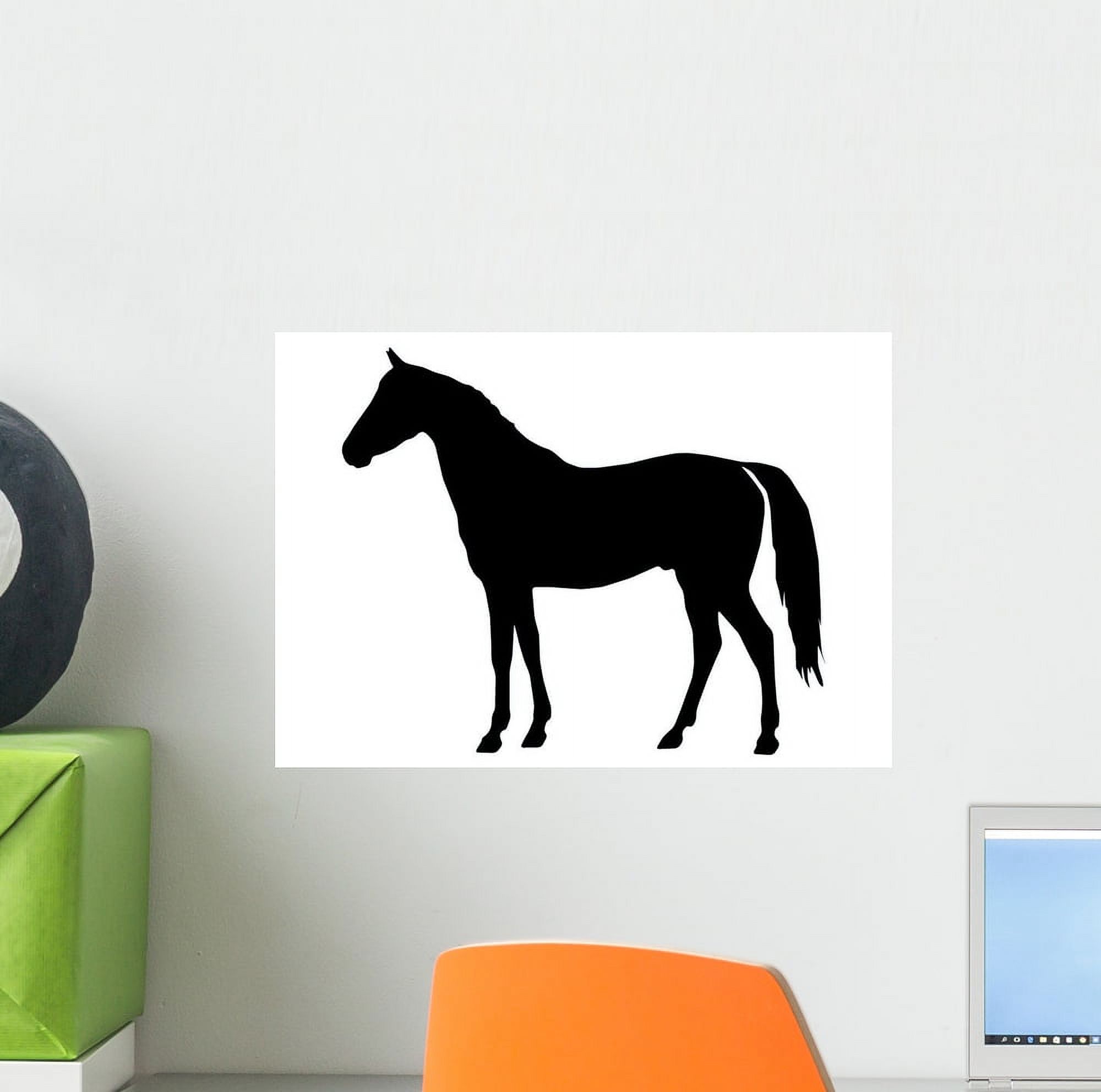 Horse Silhouette Wall Decal Sticker, Wallmonkeys Peel & Stick Vinyl
