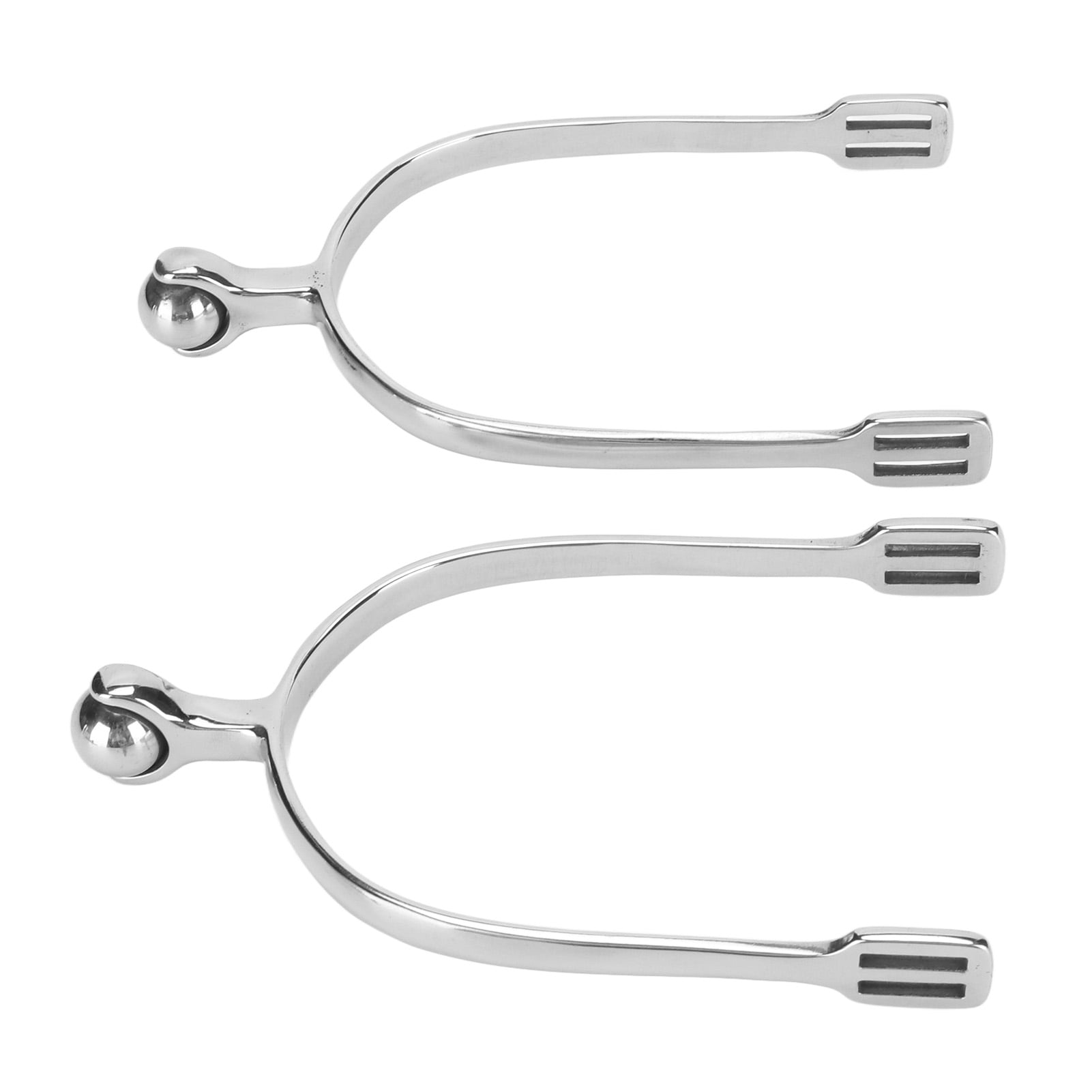 Horse Spurs English Stainless Steel with Roller Ball for Equestrian