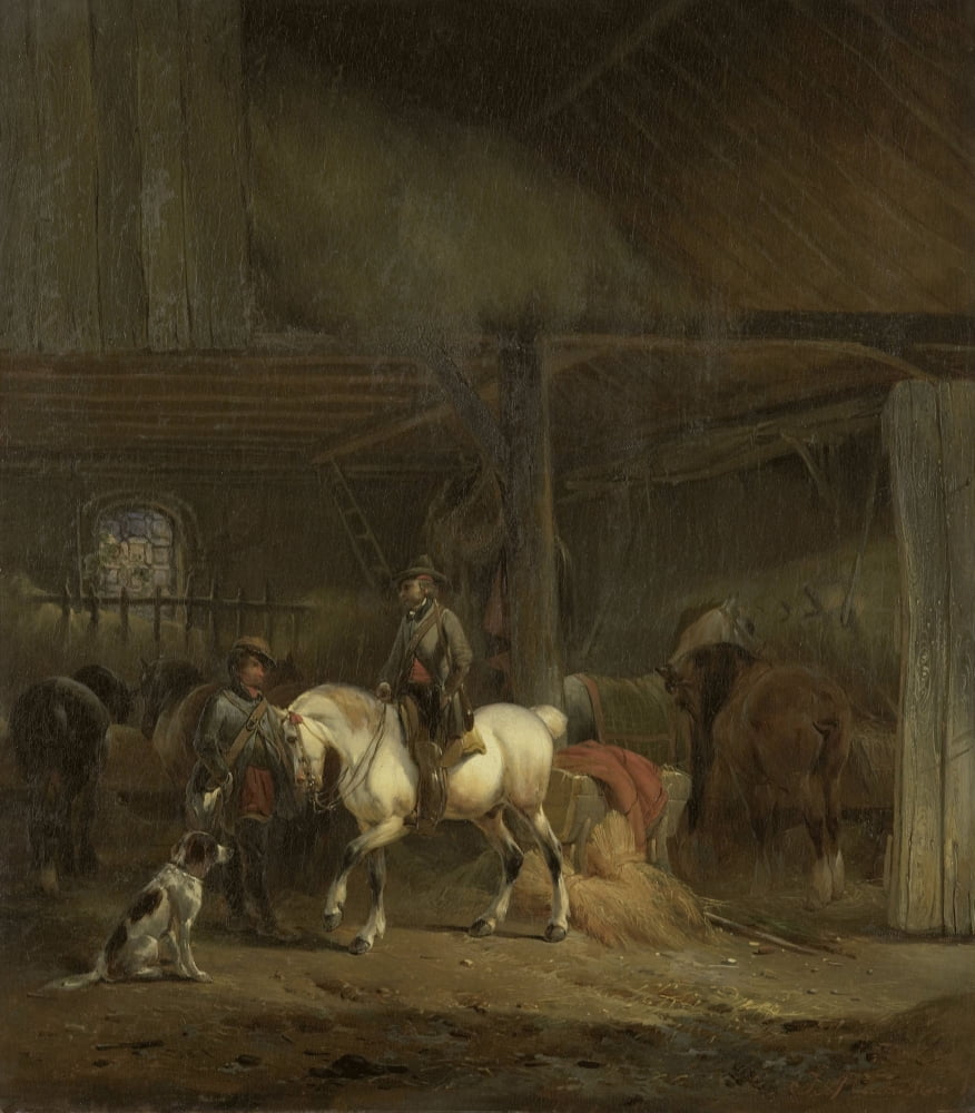 Horse Stable Canvas Art - (18 x 24)