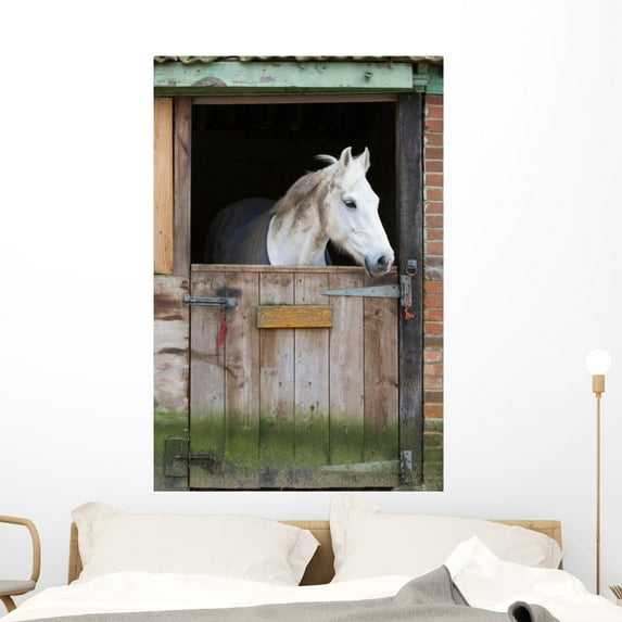 Horse Stable Wall Mural by Wallmonkeys Peel and Stick Graphic (48 in H x 32 in W) WM243886