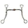 thumbnail image 1 of Horse Stainless Steel 4.5" Copper Roller Twisted Jointed Mouth Curb Horse Bit 35316A, 1 of 3