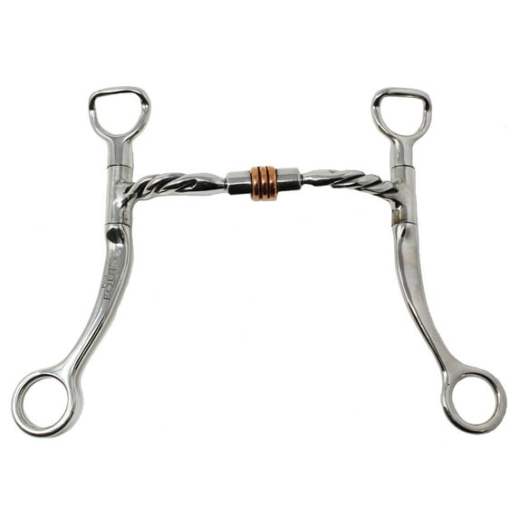 Horse Stainless Steel 4.5" Copper Roller Twisted Jointed Mouth Curb Horse Bit 35316A