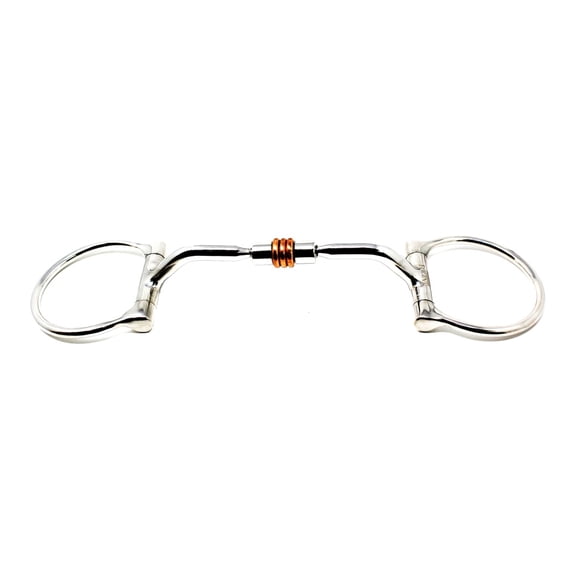 Horse Stainless Steel 4.5" Mouth D-Ring Comfort Snaffle Bit Copper Roller 35310A
