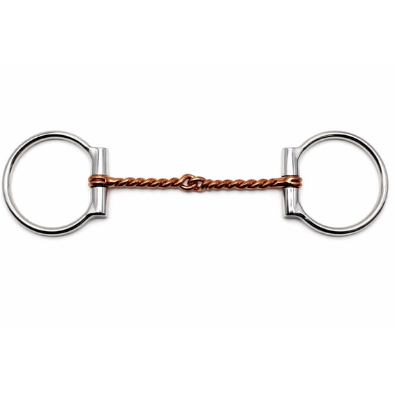Horse Stainless Steel 6" Twisted Wire Copper Mouth D-Ring Snaffle Bit 35319E