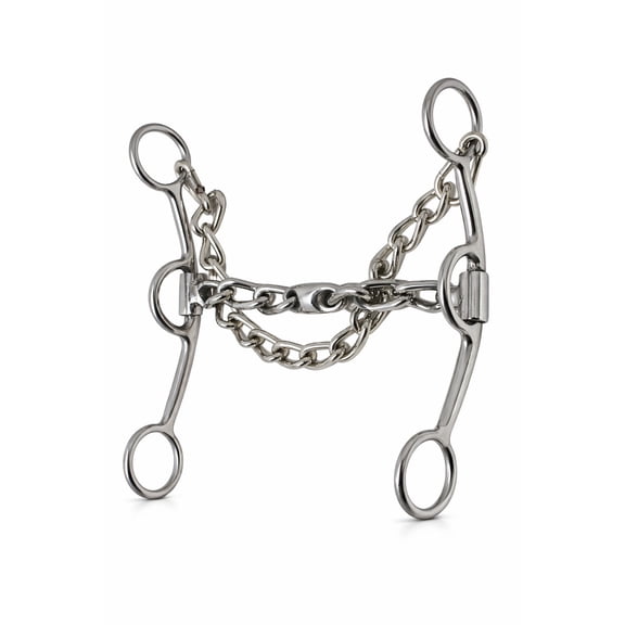 Horse Stainless Steel Western 5-3/4" Chain Gag Bit w/ Lozenge 35618D