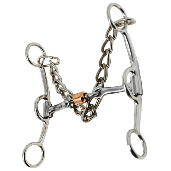 Horse Stainless Steel Western 5-3/4" Jointed Snaffle Bit Copper Roller 35616D
