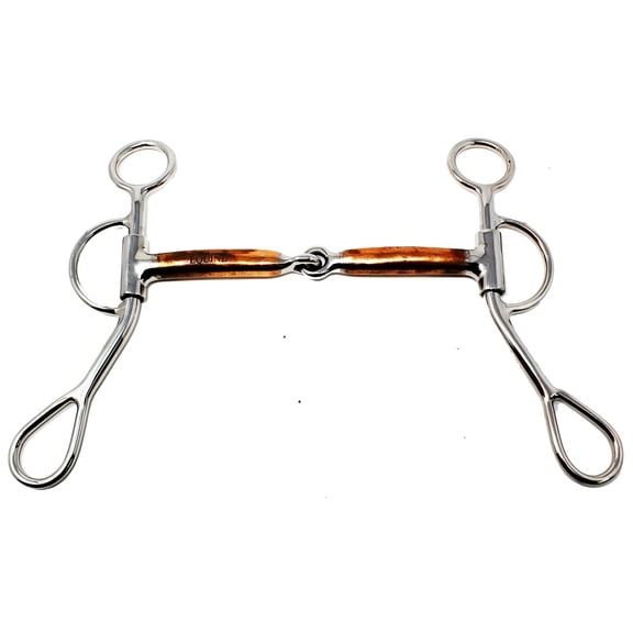 Horse Stainless Steel Western Short Shank 5" Copper Mouth Snaffle Bit 35314B