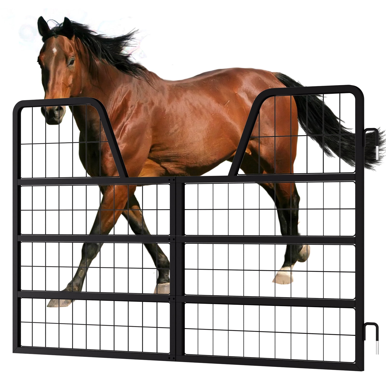 Horse Stall Door featuring 48" W x 31.9" H, Horse Stall Gate showcasing Heavy-Duty Thick Steel Frame, Horse Stall Guard having Yoke Design, Fits Standard Barn Doorways