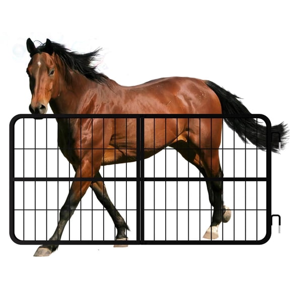 Horse Stall Gate For Livestock Enclosure,Stable Door Powder Coated,Durable Iron Frame,A Layer Of Horse Gate For Training Ground Entrance