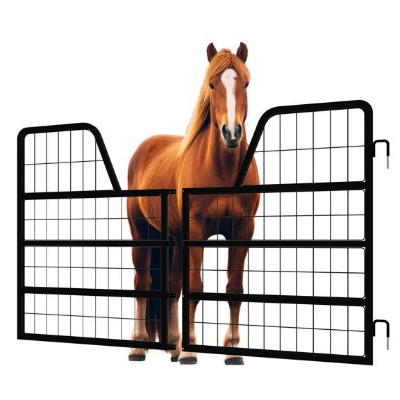 Horse Stall Gate showcasing Heavy-Duty Thick Steel Frame, Horse Stall Door having 48" W x 31.9" H, Horse Stall Guard boasting Yoke Design, Fits Standard Barn Doorways