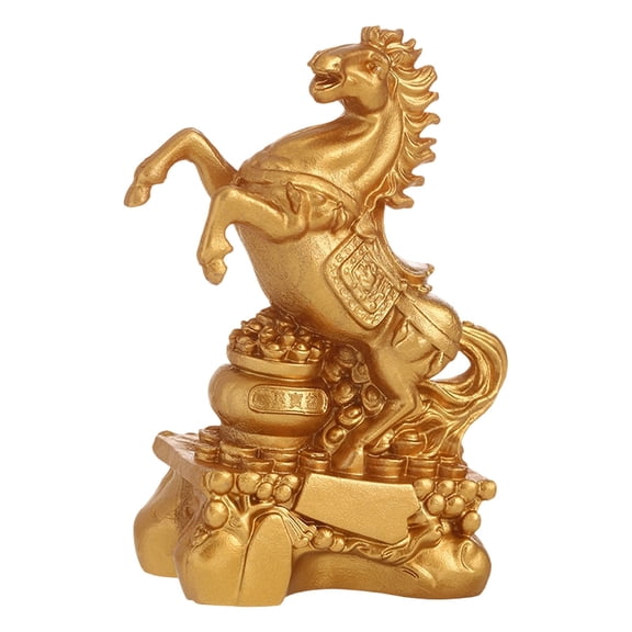 Horse Statue, 2026 Year Decor Figurine for Home Tabletop, Gold Horse Collectible Sculpture