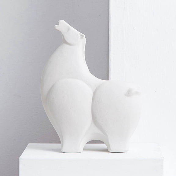 Horse Statue Abstract Geometric Gift for Table Centerpiece Mantel Decoration White