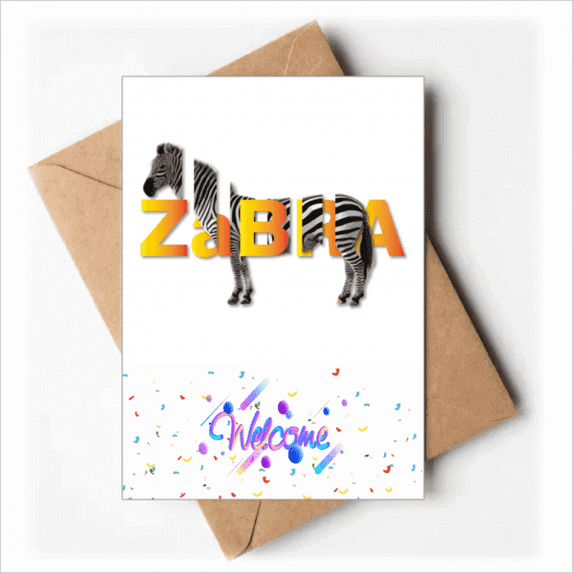 Horse Stripe Black White Grassland Welcome Back Greeting Cards Envelopes Blank