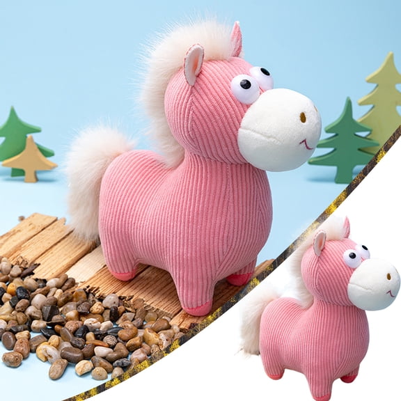 Horse Stuffed Animal,2026 Chinese Horse New Year Decorations,11" Plush Tabletop Ornaments for Chinese New Year Spring Festival Gift Blessing Souvenir Home Office Tabletop Decors(Pink)