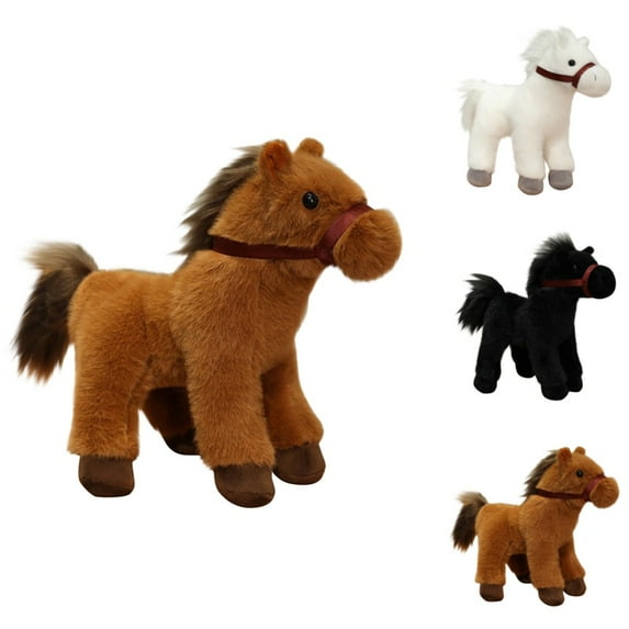 Horse Stuffed Animal Cute Pony Plush Charm Soft Horse Plush Toy Kawaii Accessory Perfect Christmas Gifts Heartwarming New Year Gift idea Adorable Home Decor Lovely Stuffed Animal for Festive Decor