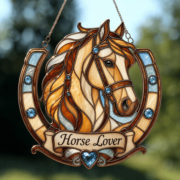 Horse Suncatcher Acrylic 1 Layer Window Hanging Gift for Equestrian Horse Lovers