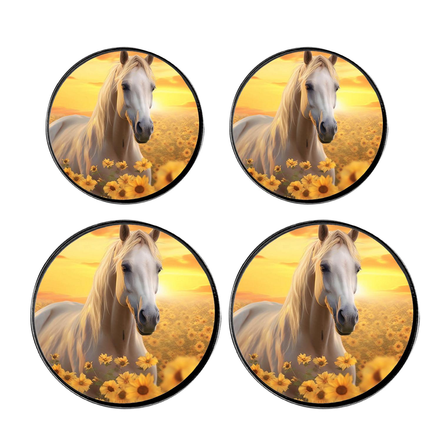 Horse Sunflowers Sunset Beautiful Stove Burner Covers Set,Gas Stove