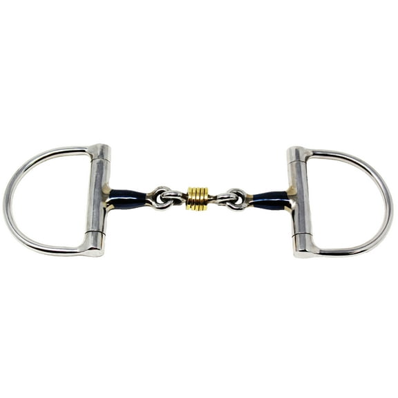 Horse Sweet Iron 5-1/2" D-Ring Bit 3-Piece Dog Bone Mouth w/ Rings 35615C