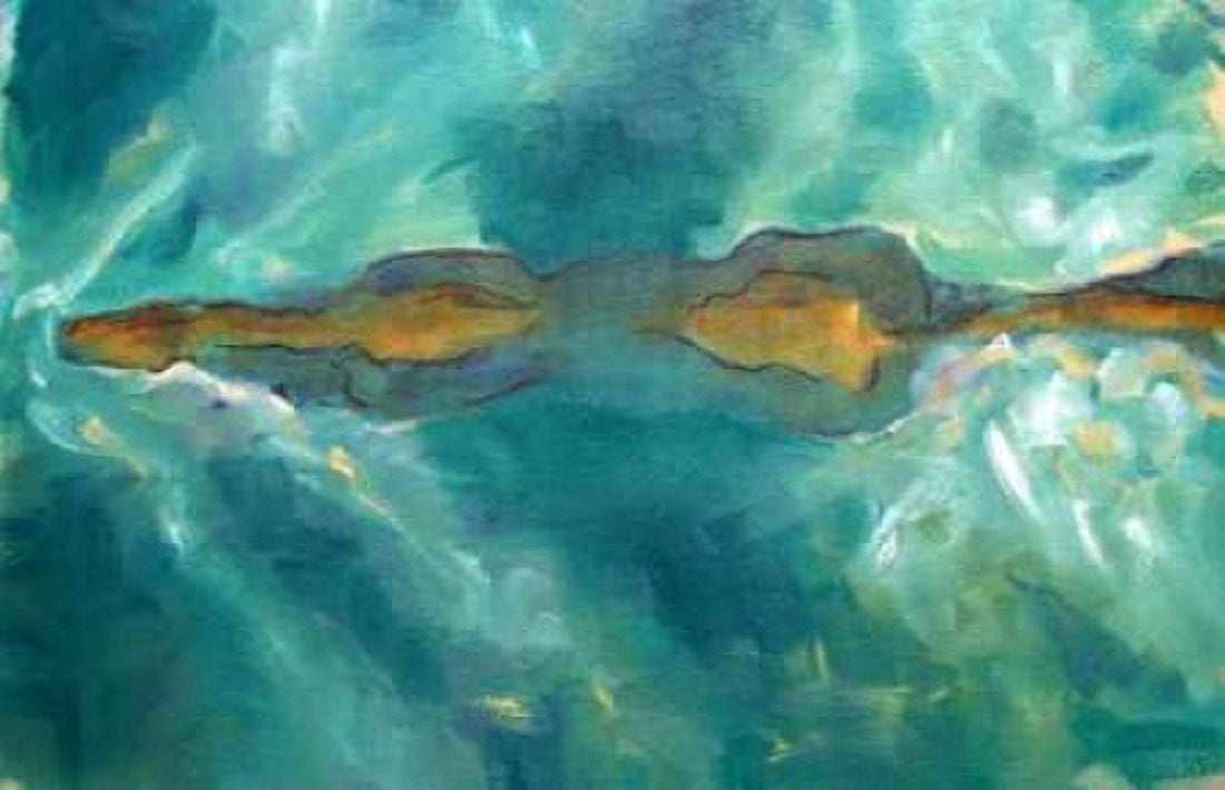 Horse Swimming Canvas Art - Kate Hoffman (12 x 18)