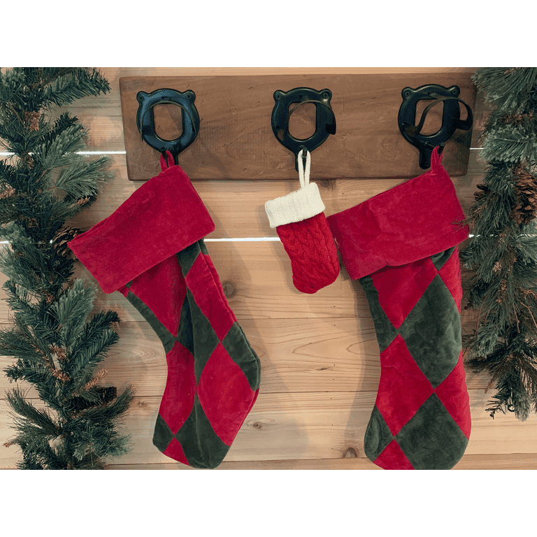 Horse Tack Bridle Christmas Stocking Holder with 3 Hooks, Farmhouse Rustic  Wall Mounted Holder for Wall Hanging, No Mantle Needed 