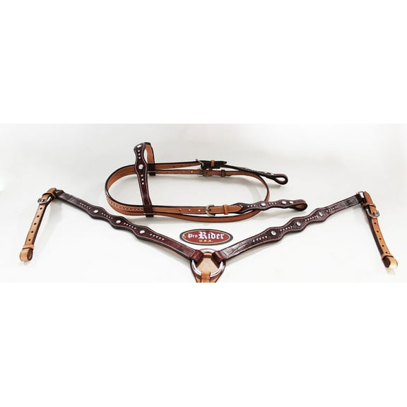 Horse Tack Bridle Western Leather Headstall Breast Collar 8839B
