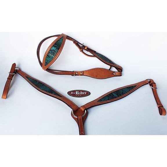 Horse Tack Bridle Western Leather Headstall BreastCollar 8001B