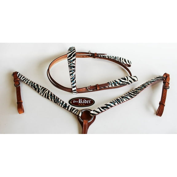 Horse Tack Bridle Western Leather Headstall BreastCollar Turquoise 8091