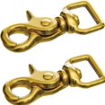 thumbnail image 1 of Horse Tack Solid Brass Trigger Snap Square Eye Snap Loop Eye 2-1/2" 2-Pack, 1 of 2
