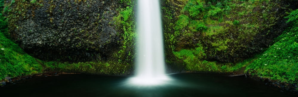 Horse Tail Falls Columbia River Portland Oregon Canvas Art - Panoramic Images (27 x 9)