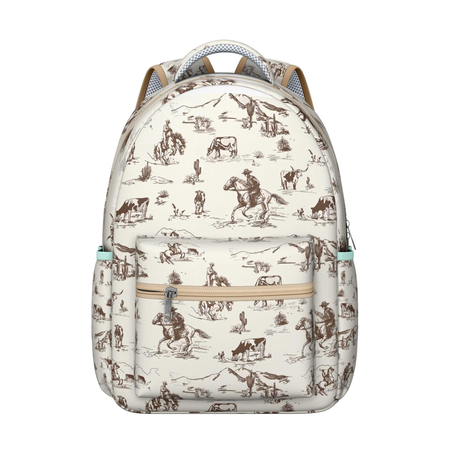 Horse Themed Backpack for School - Waterproof Bookbag with Galloping Stallion Pattern - Stylish Equestrian Backpack for College Students