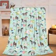 thumbnail image 1 of Horse Throw Blanket Super Soft Warm Floral Horse Blanket for Girls Kids, Cozy Plush Fleece Farm Stuffed Animal Horse Gifts Bedding Blanket for Women Bed Couch Sofa 40"x50", 1 of 1