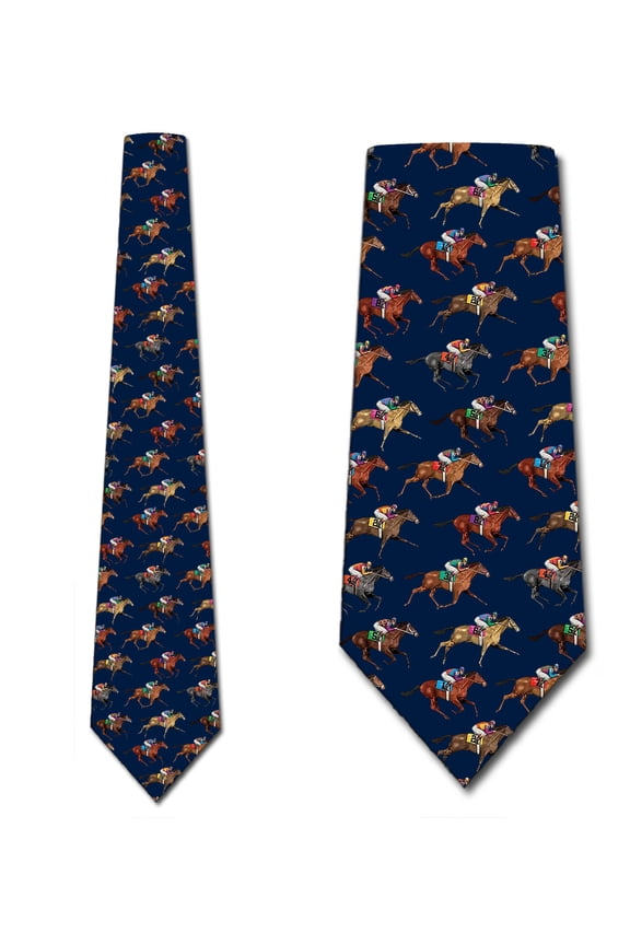 Horse Ties Mens Equestrian Navy Sports Necktie by Three Rooker