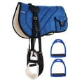 thumbnail image 1 of Horse Trail Fleece Padded Adjustable Bareback Pad w/ Bags Blue 39193RB, 1 of 2