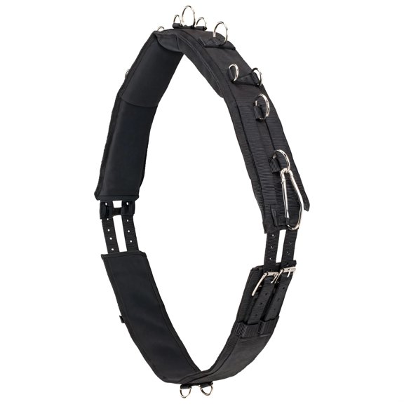 Horse Training Surcingle, Adjustable Lunging Equipment for Equine, Rubber and Zinc Alloy, with Multiple Metal Rings for Training, Large Size