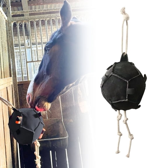 Horse Treat Ball Toy with Carrot Feeder, Interactive Stress Relief Chew Toy for Horses, Cattle, and Sheep, Boredom-Busting Stall Enrichment and Training Aid