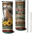 thumbnail image 1 of Horse Tumbler With Straw and Lid, Stainless Steel 20oz Insulated Horse Coffee Travel Mug, Horse Gifts Cups for Women and Girls, 1 of 6