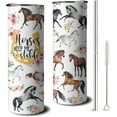 thumbnail image 1 of Horse Tumbler With Straw and Lid, Stainless Steel 20oz Insulated Horse Coffee Travel Mug, Horse Gifts Cups for Women and Girls, 1 of 6