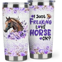 Horse Tumbler for Horse Lover,20 oz Horse Coffee Cup Double Wall Stainless Steel Vacuum Insulated,Ideal Horse Gift (Horse, 20 oz)