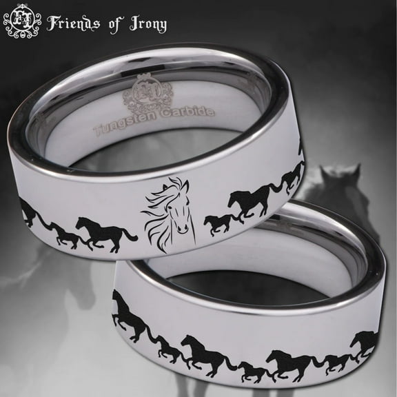 Horse Tungsten Carbide Ring