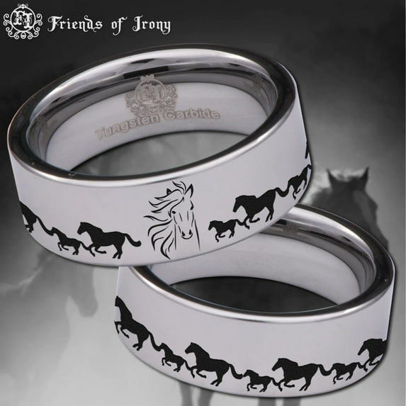 Horse Tungsten Carbide Ring