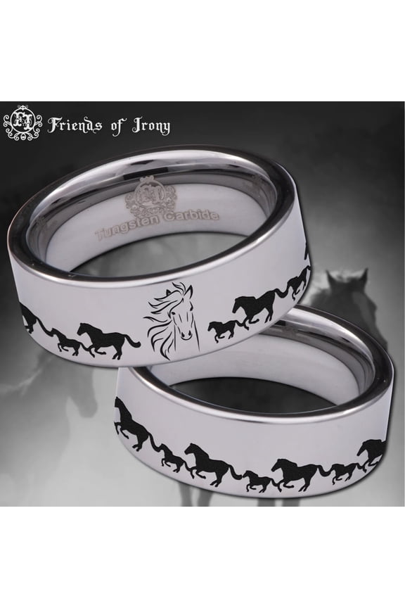 Horse Tungsten Carbide Ring