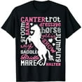 thumbnail image 1 of Horse Typography Word Art Equestrian Girls Horseback Riding T-Shirt, 1 of 5