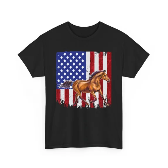 Horse USA Symbol Equestrian Horseback Riding Lovers Design Unisex T-Shirt, up to size 5XL