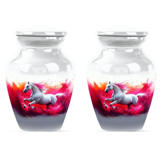 Horse Urn for Ashes Adult Male, Funeral Cremation Urns for Human Ashes, Cremation Keepsakes for Ashes, Mini Urns for Human Ashes(Size - 3inch, 2 Pcs)