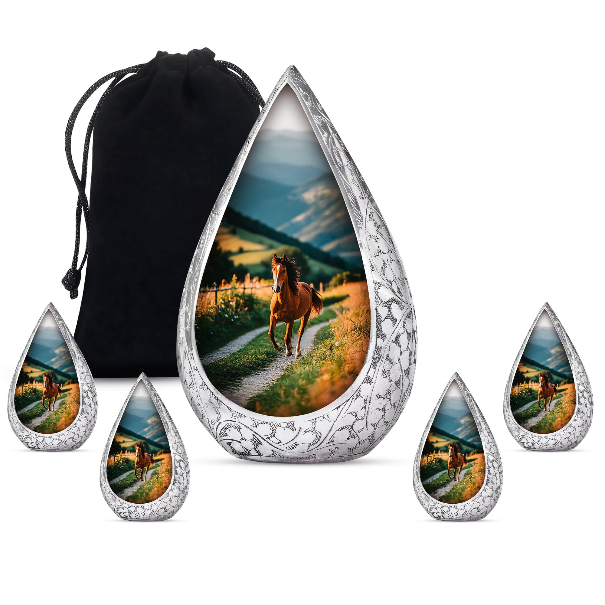 Horse Urns for Ashes, Cremation Ashes Containers, 10 Inch and 4 ...