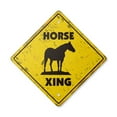 thumbnail image 1 of Horse Vintage Crossing Sign Zone Xing | Indoor/Outdoor Plastic | 20" Tall rustic horses farm farmer rider riding lessons pony tack, 1 of 3